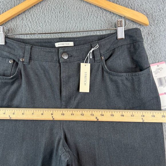 New Jones New York Sport Gray Stretch Casual Straight Leg Pants Slacks 10 - Picture 5 of 9